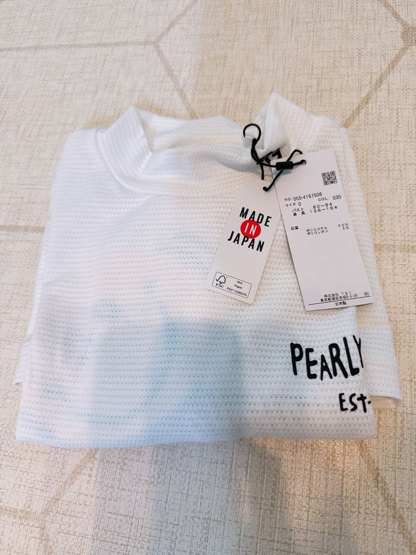 【新品未使用タグ付き】 PEARLY GATES 半袖モックネックカットソー