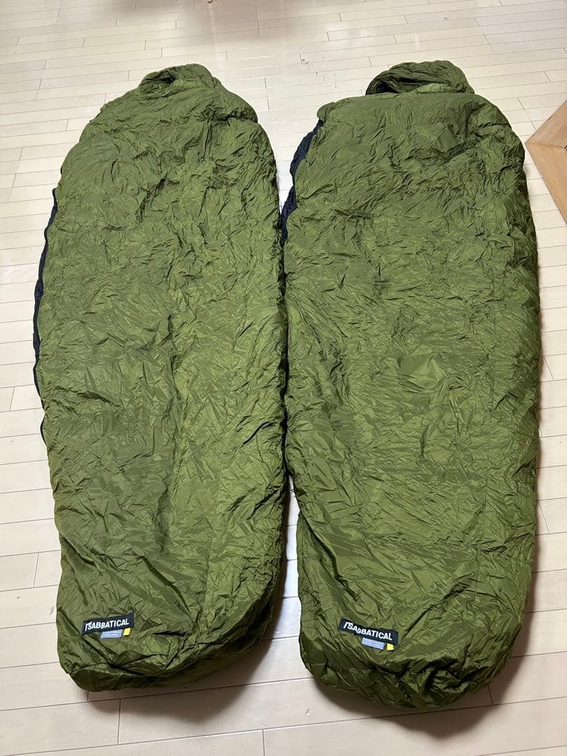 SABBATICAL ナンガ　オーラ600DX グラスグリーン 寝袋　２つセット
