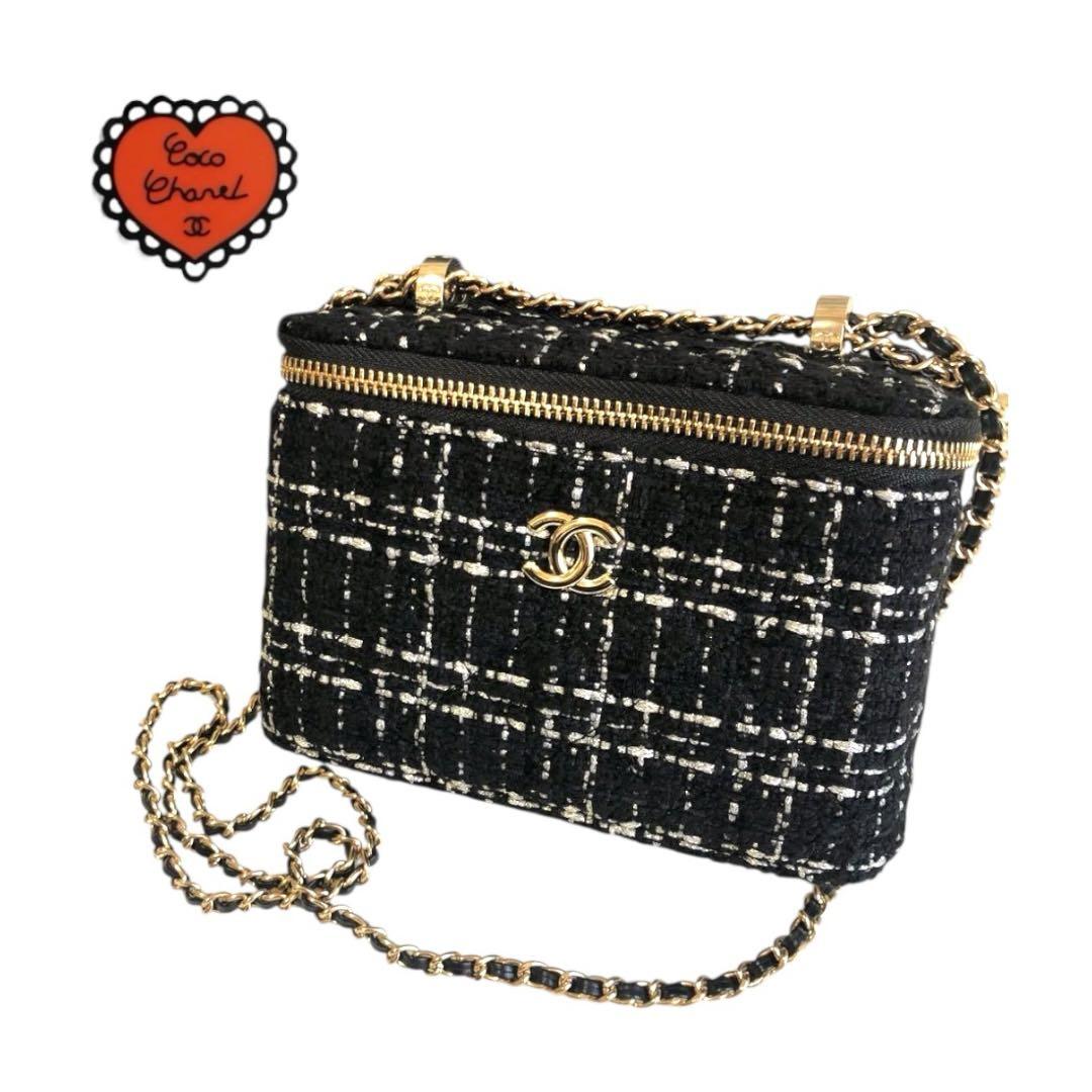 あ*‬様 【新品未使用】 CHANEL ツイード 黒 ブラック チェーン バッグ