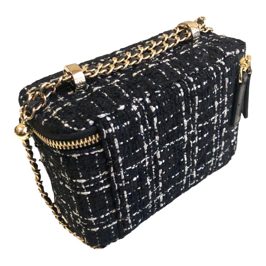 あ*‬様 【新品未使用】 CHANEL ツイード 黒 ブラック チェーン バッグ