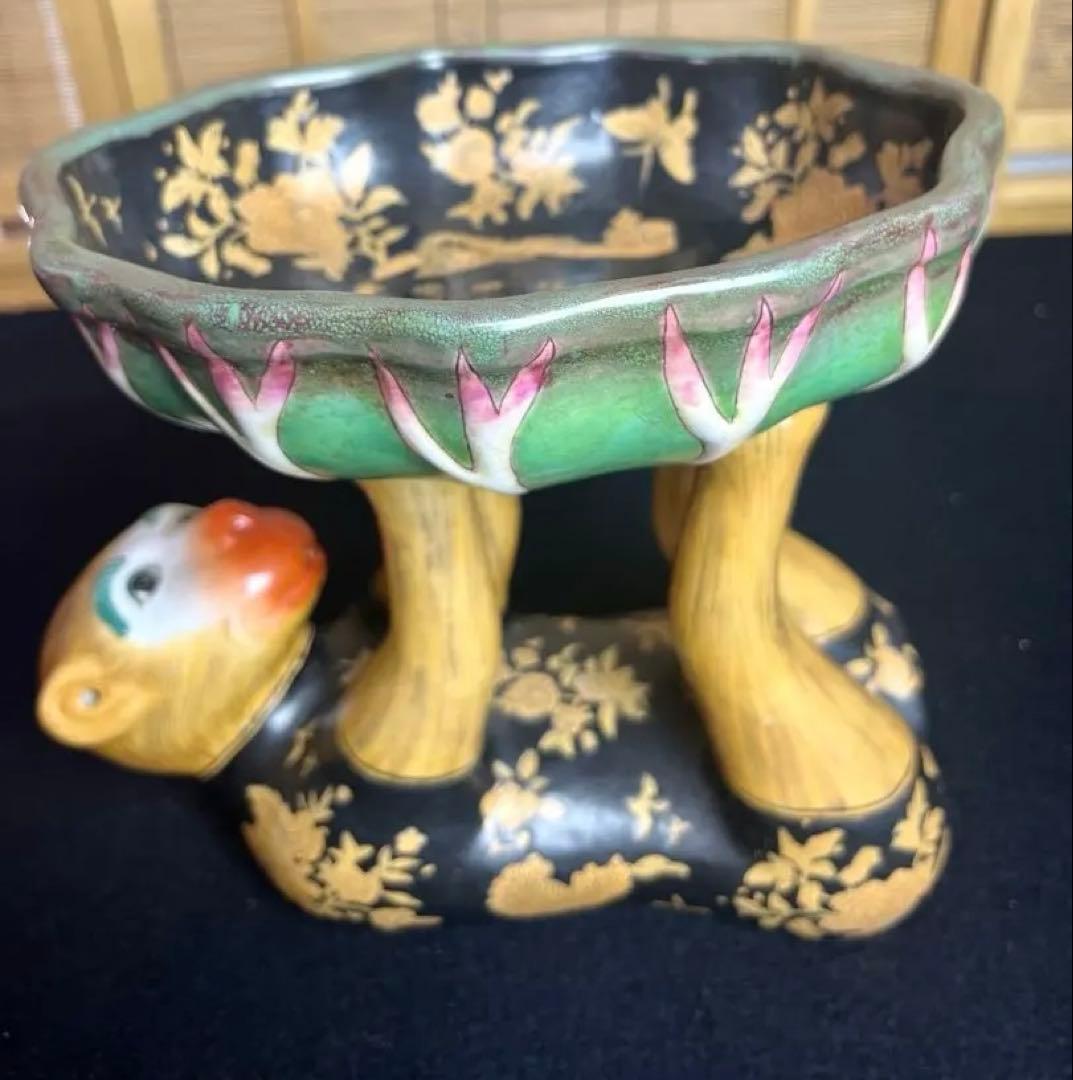中国美術品　漢詩　陶器　猿　置物　美術品　アンテーク　お皿　茶道具　骨董品