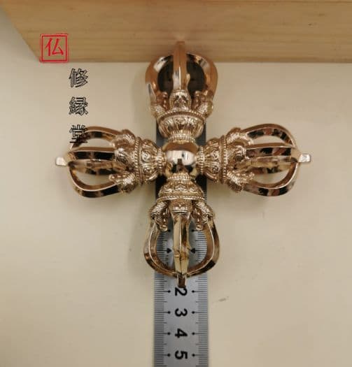 【修縁堂】 密教法具 銅製法器法具 細工 五鈷十字杵 仏教法具