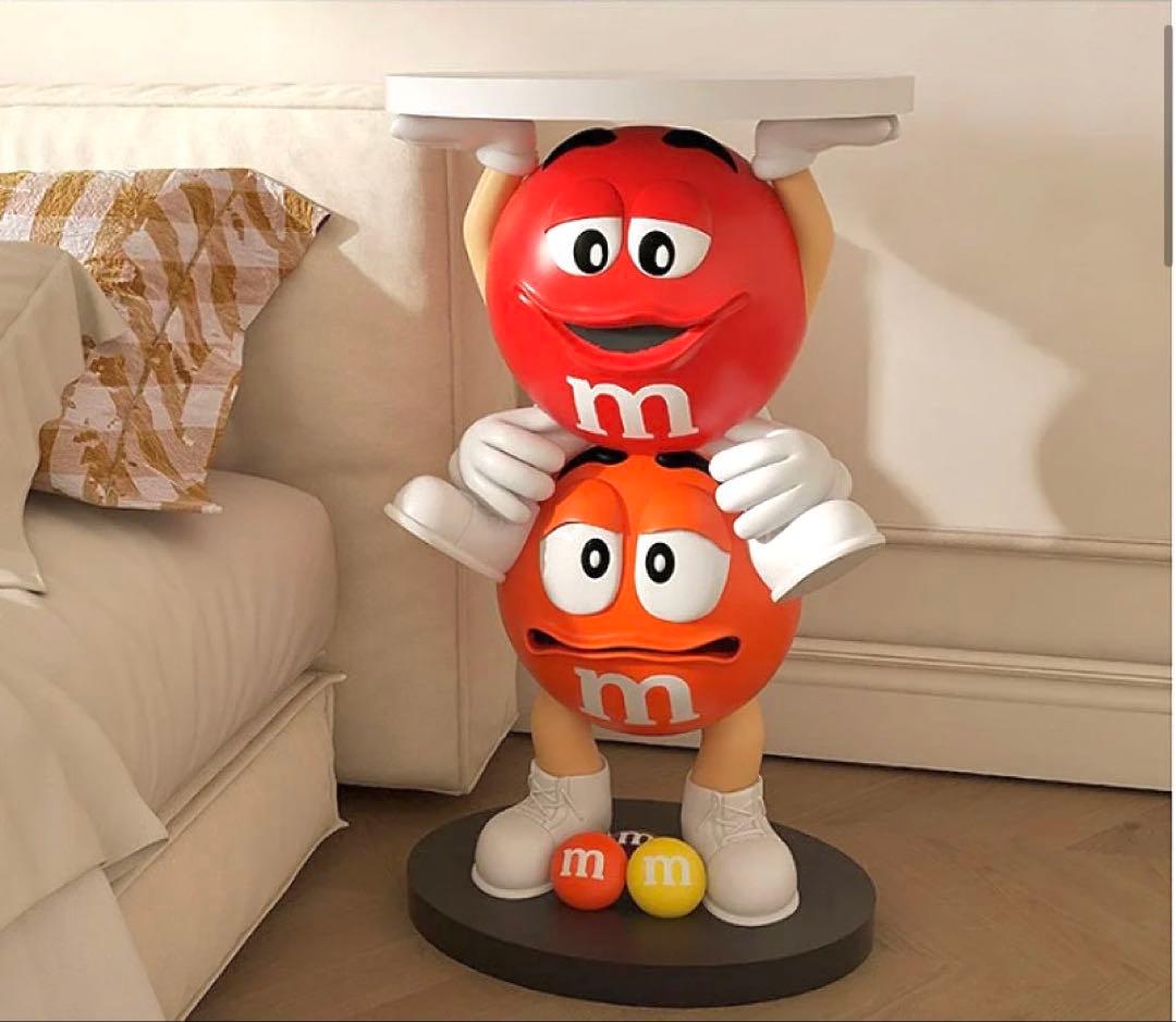 M&M's エムアンドエムズ サイドテーブル フィギュア 赤 レッド オレンジ