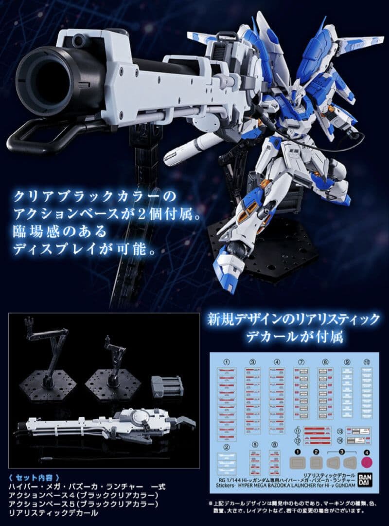 ＲＧ 1/144 Hi-νガンダム ハイパー・メガ・バズーカ・ランチャー他