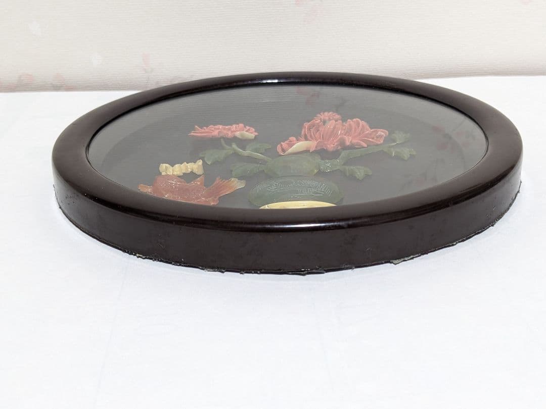 ♦中国美術伝統工芸品 菊花 金魚 花瓶 縁起物 額飾り 置物