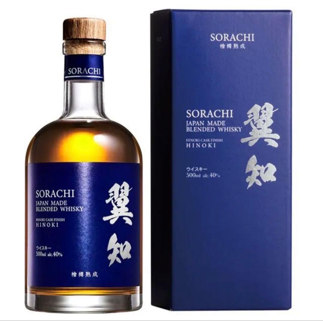 翼知 SORACHI ヒノキ 檜樽熟成 ウイスキー 40度 箱付 500m
