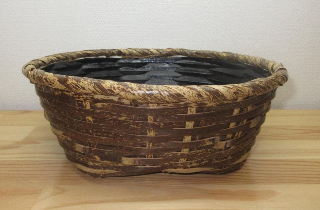 送料込【逢絢亭・新品】茶道具 水屋道具 炭斗 さざえ籠 風炉用 木製 紙箱入り