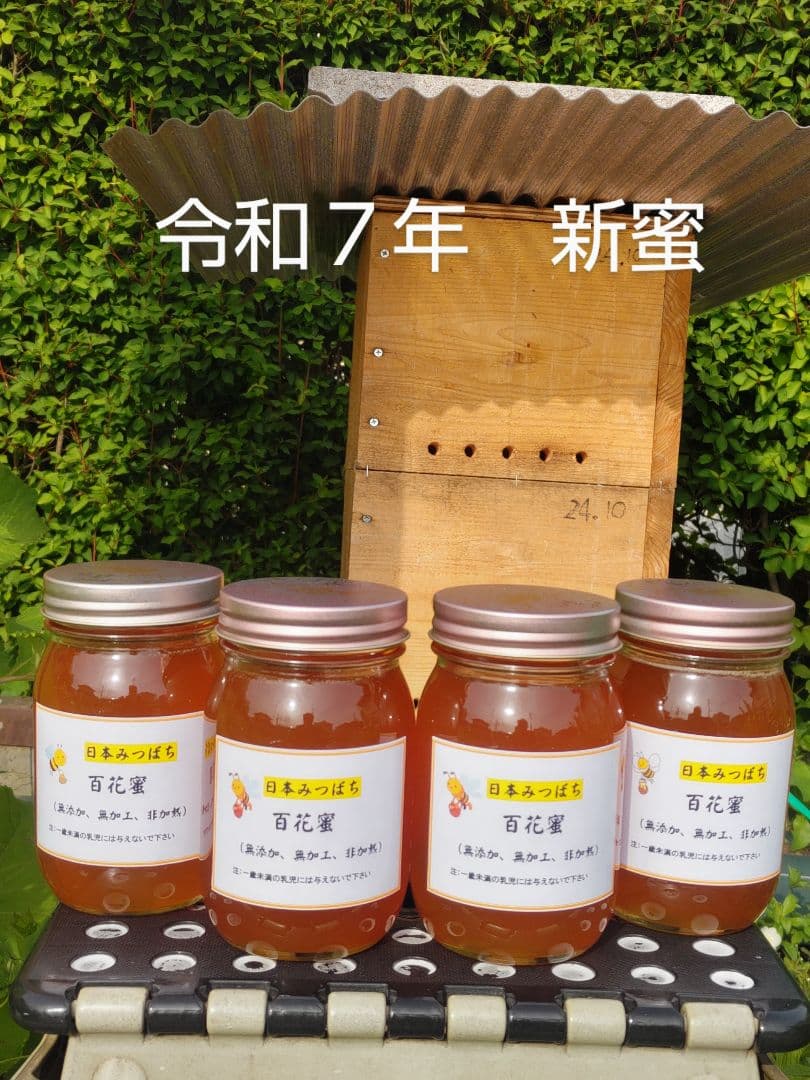 新蜜　日本みつばちの百花蜜（１年物）㊸　550ｇ✕4本（2.2㎏）