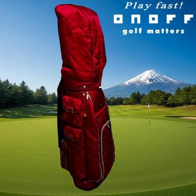 【美品】ONOFF オノフ レディース カート式 キャディバッグ レッド