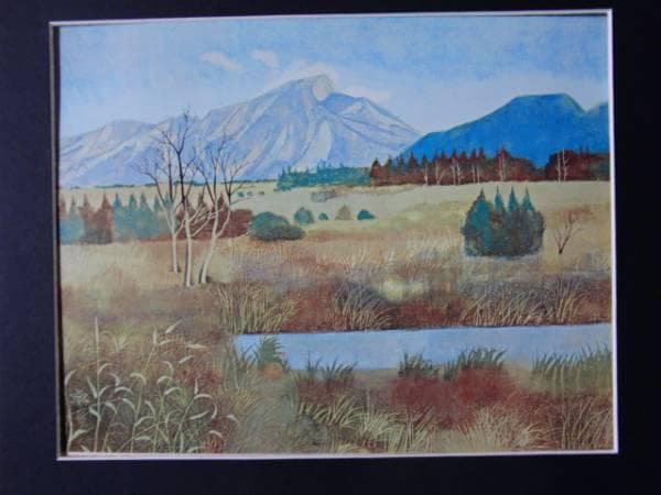 上原卓、風景、高級額装用画版、版上サイン入、新品額付