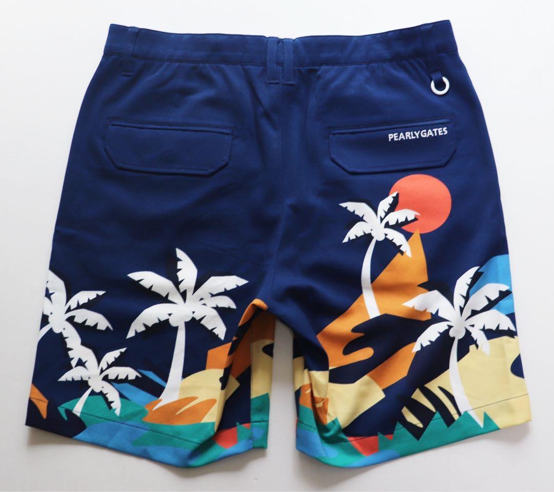 《パーリーゲイツ》新品 南の島・ヤシの木デザインショートパンツ 5(W84)