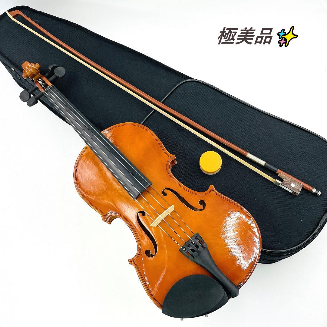【美品・整備品】ラベル無し バイオリン 4/4 フルサイズ 弓・ハードケース付き