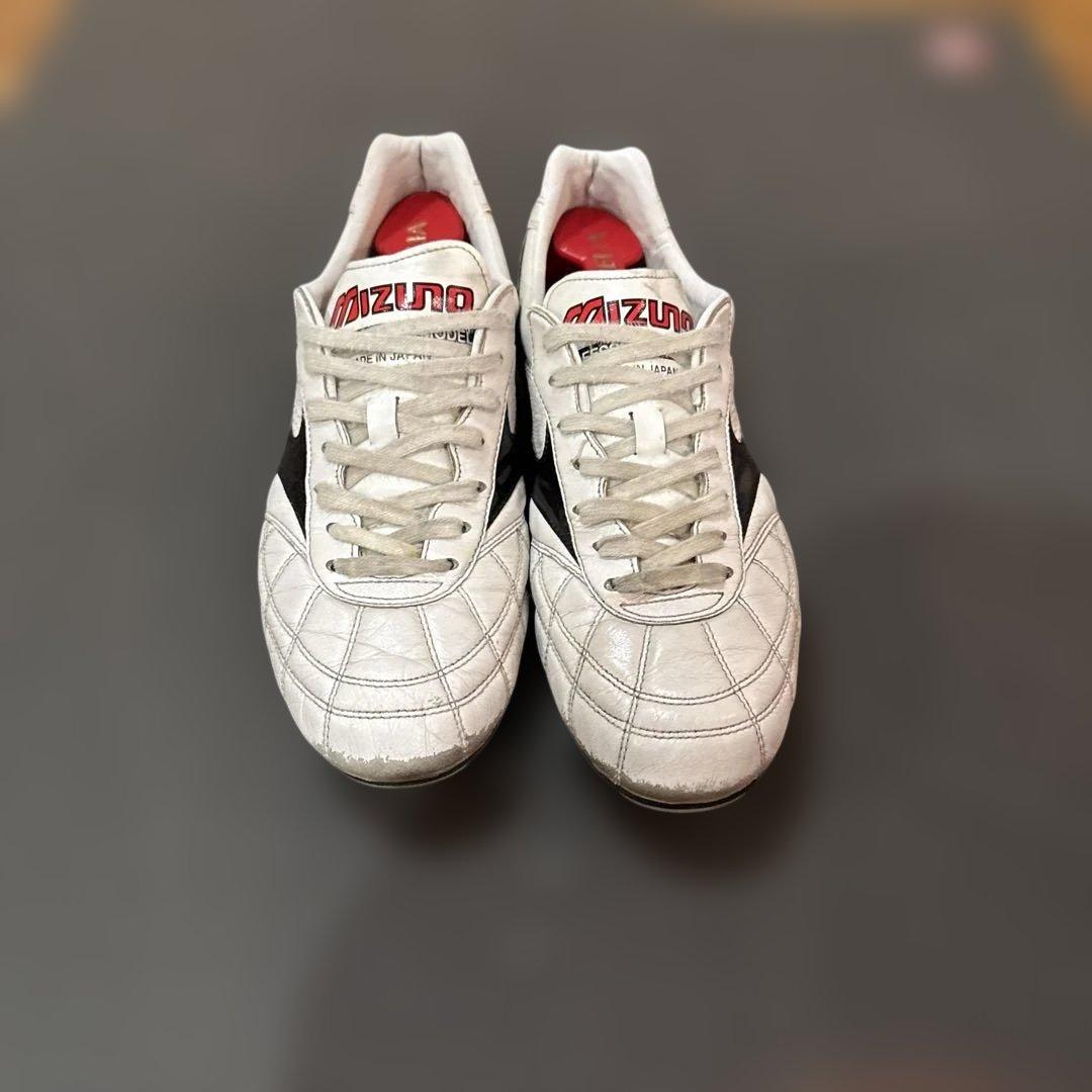 25cm Mizuno Morelia スパイクシューズ ホワイト/ブラック