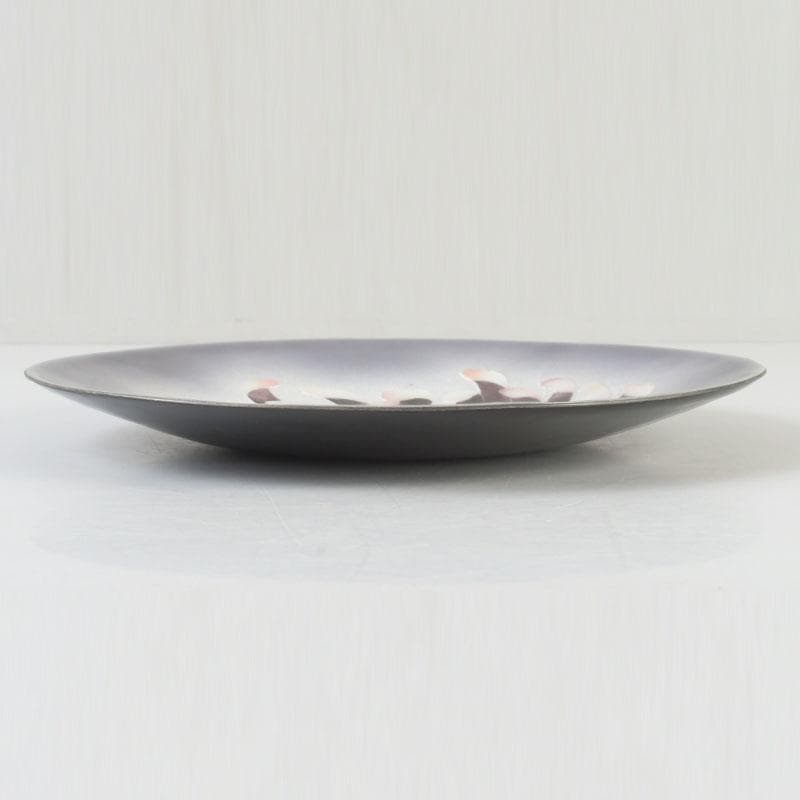 七宝焼　花文　飾皿　皿立付　時代箱　V　9881