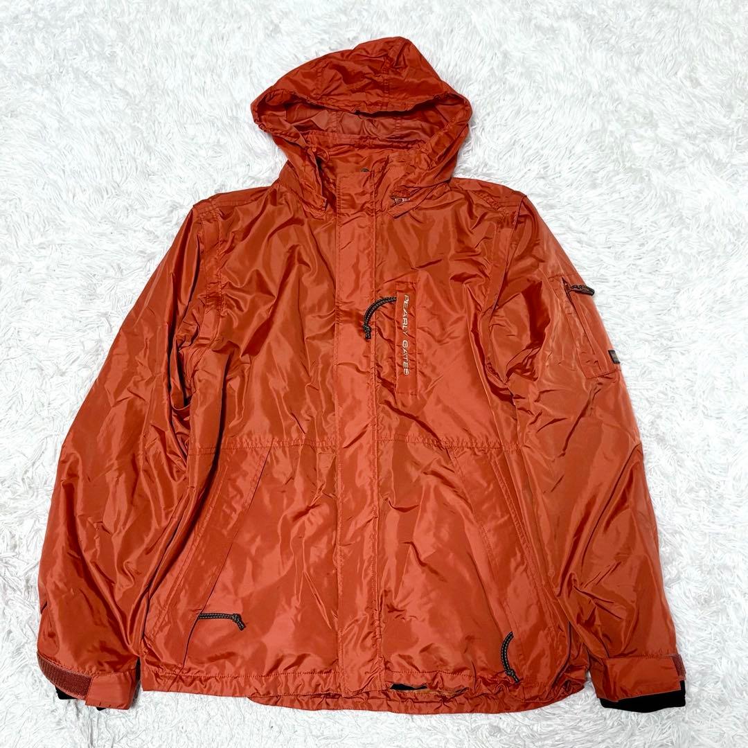 【極美品】パーリーゲイツ　ナイロン　フリースライナー付き　オレンジ　ゴルフ　XL