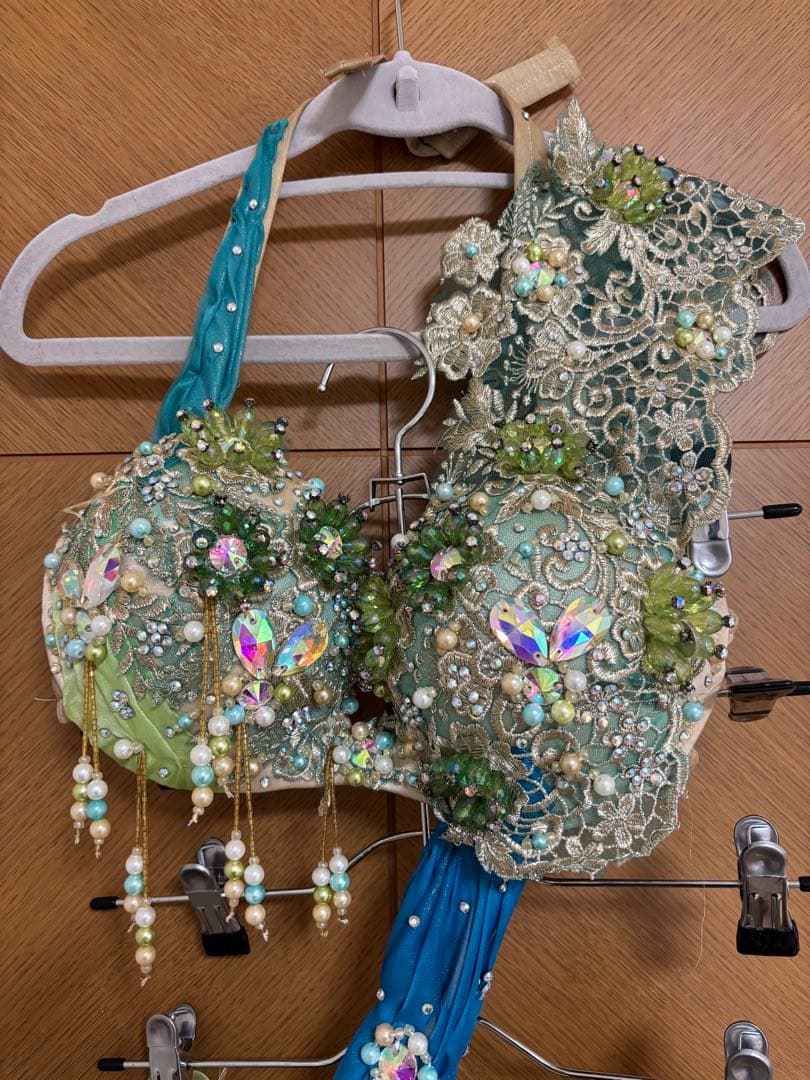 ベリーダンス ドレス Hoyda 青・緑