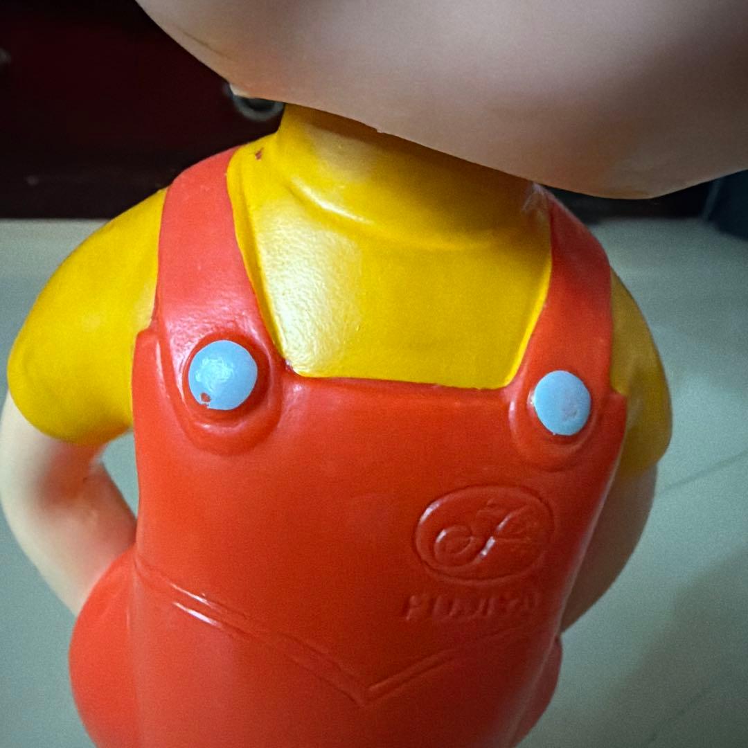【当時物】ペコちゃん首振り人形不二家　ミルキーブリキ台座 約30cm 昭和レトロ