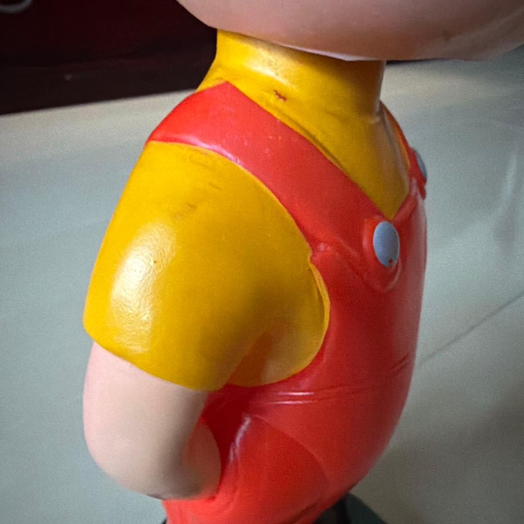 【当時物】ペコちゃん首振り人形不二家　ミルキーブリキ台座 約30cm 昭和レトロ