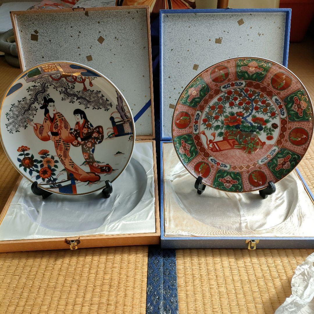 春画飾り皿　伝統的和風デザイン皿2枚セット