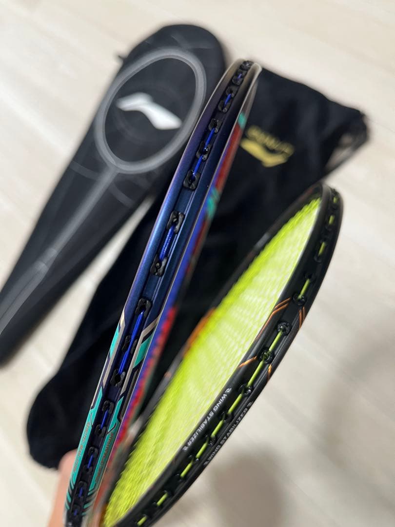 未使用！渡辺勇大使用モデル！LI-NING 9000C等バトミントンラケット２点