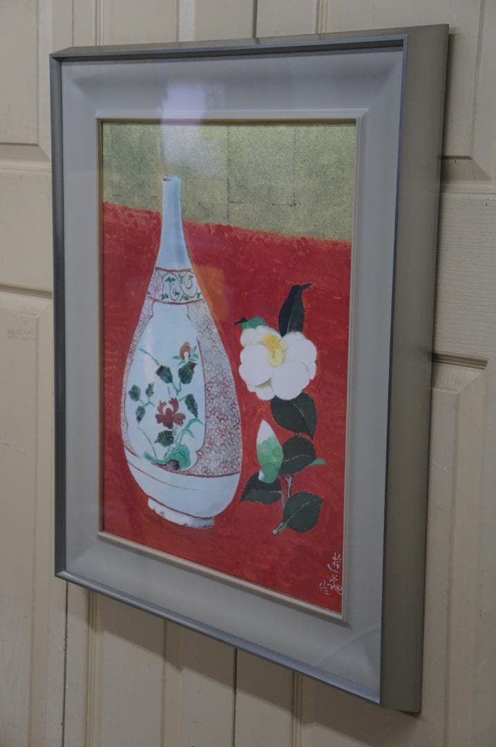 複製 小倉遊亀 415/2000 好日 額装 師安田靫彦 自然画