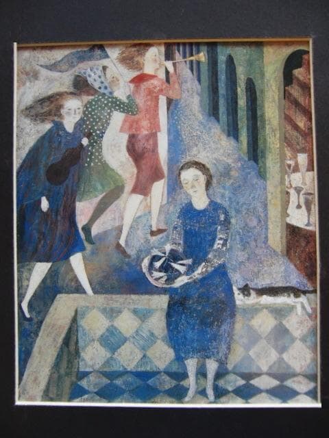 横江逸美、【カーニバルの朝】、希少な画集画、新品高級額 額装付、状態良好