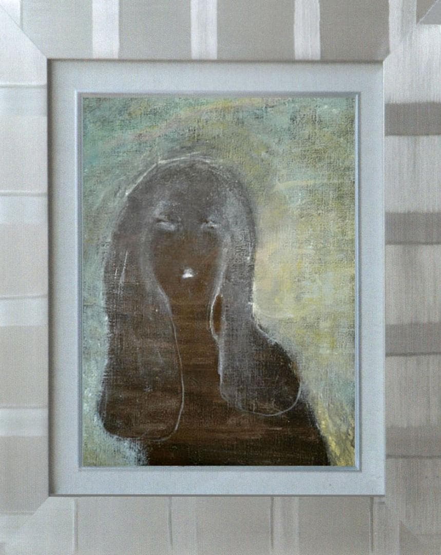油絵 菅家令子 絵 絵画 インテリア 額付(黒) F4-100512 人物 女性