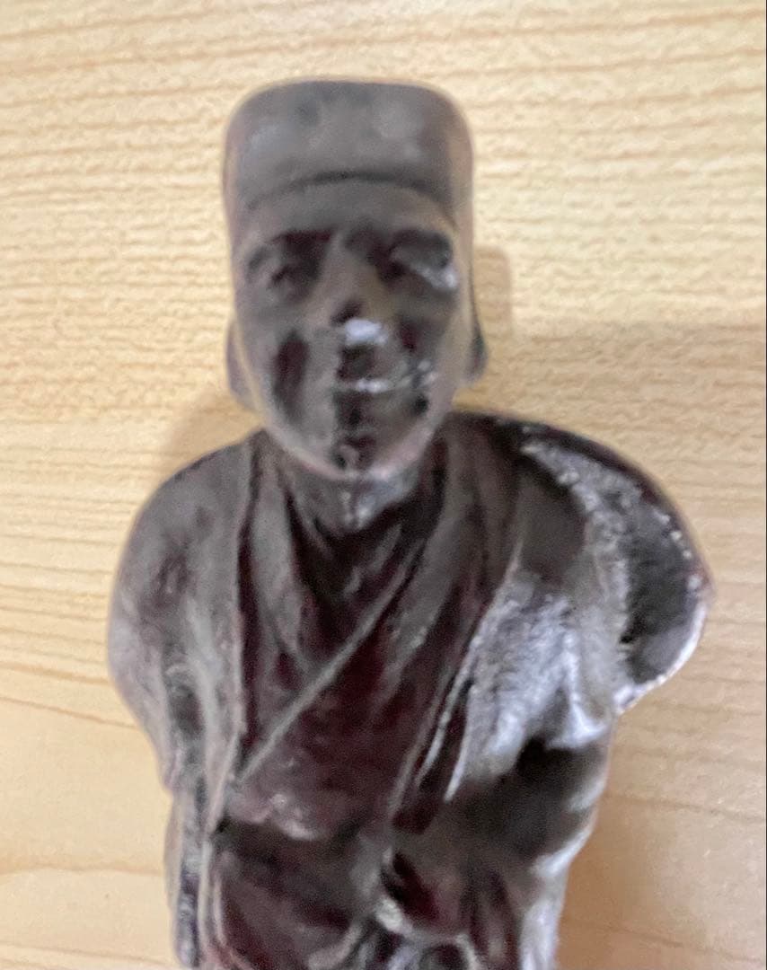 江戸時代の僧侶/歌人 越後の僧侶 良寛和尚像 銅製 托鉢立像 置物 良寛立像