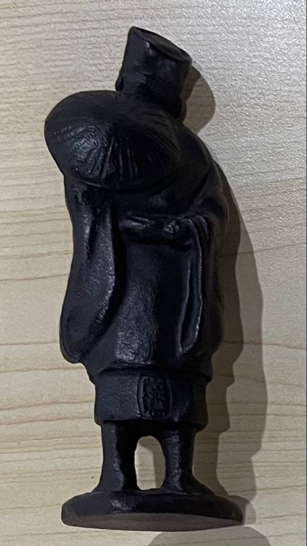 江戸時代の僧侶/歌人 越後の僧侶 良寛和尚像 銅製 托鉢立像 置物 良寛立像