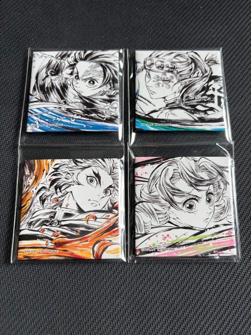 【JF2026/非売品】鬼滅の刃 スクエア缶バッジ 4種セット ジャンプフェスタ