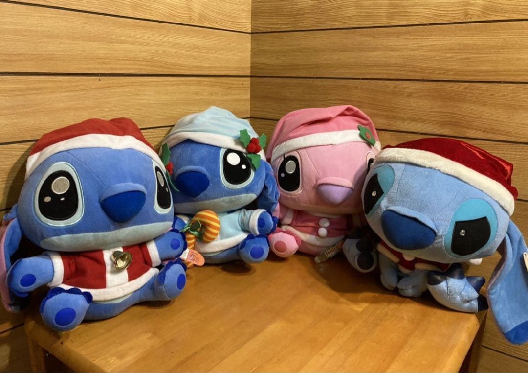 サンタ　リロ&スティッチ ぬいぐるみ4体セット　クリスマス
