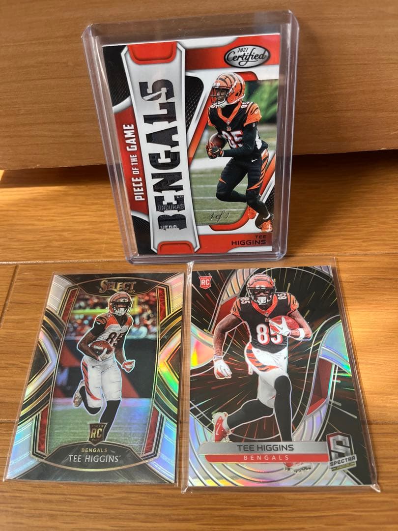 NFLカード Tee Higgins 世界1枚限定パッチカード含む3枚セット