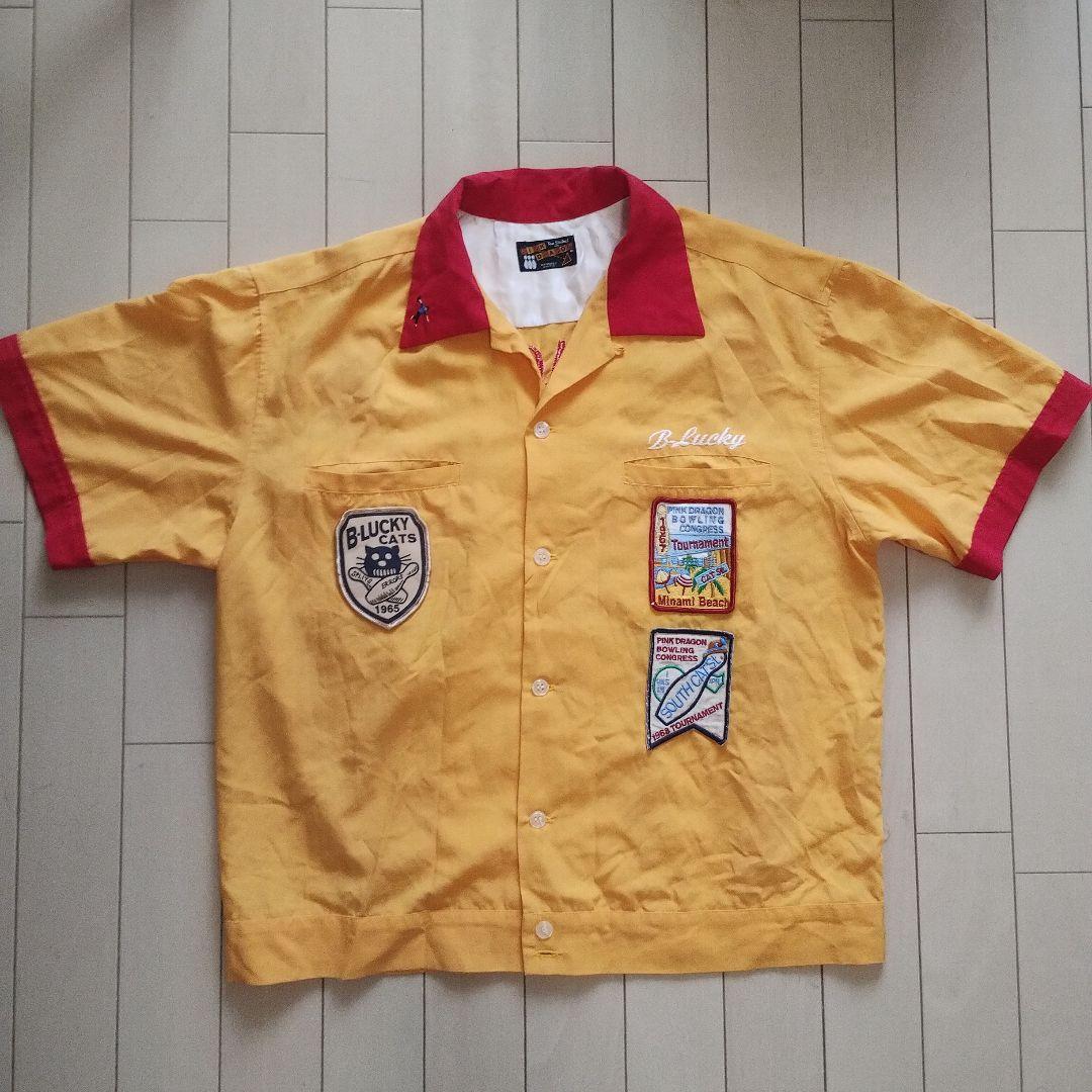 90's PINK DRAGON ピンクドラゴン日本製ボウリングシャツ