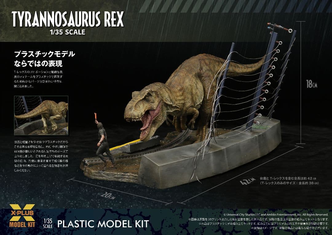 ジュラシックパーク ティラノサウルス 1/35スケール モデルキット