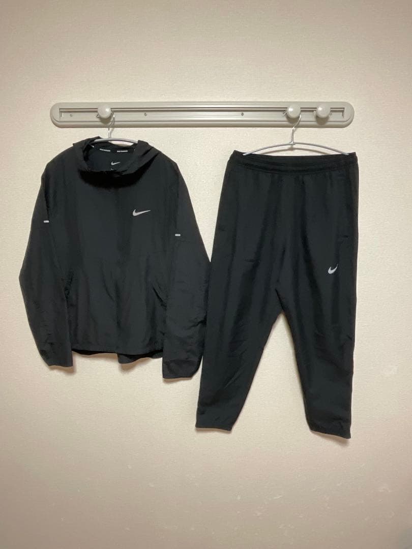 【上下セット】ナイキ ランニング ジャケット＆パンツ Mサイズ 黒 セットアップ