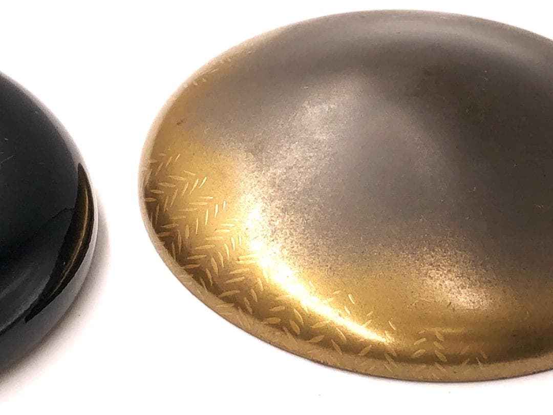 【 本漆塗 陣笠香合/合子 】　時代品　桐箱付き