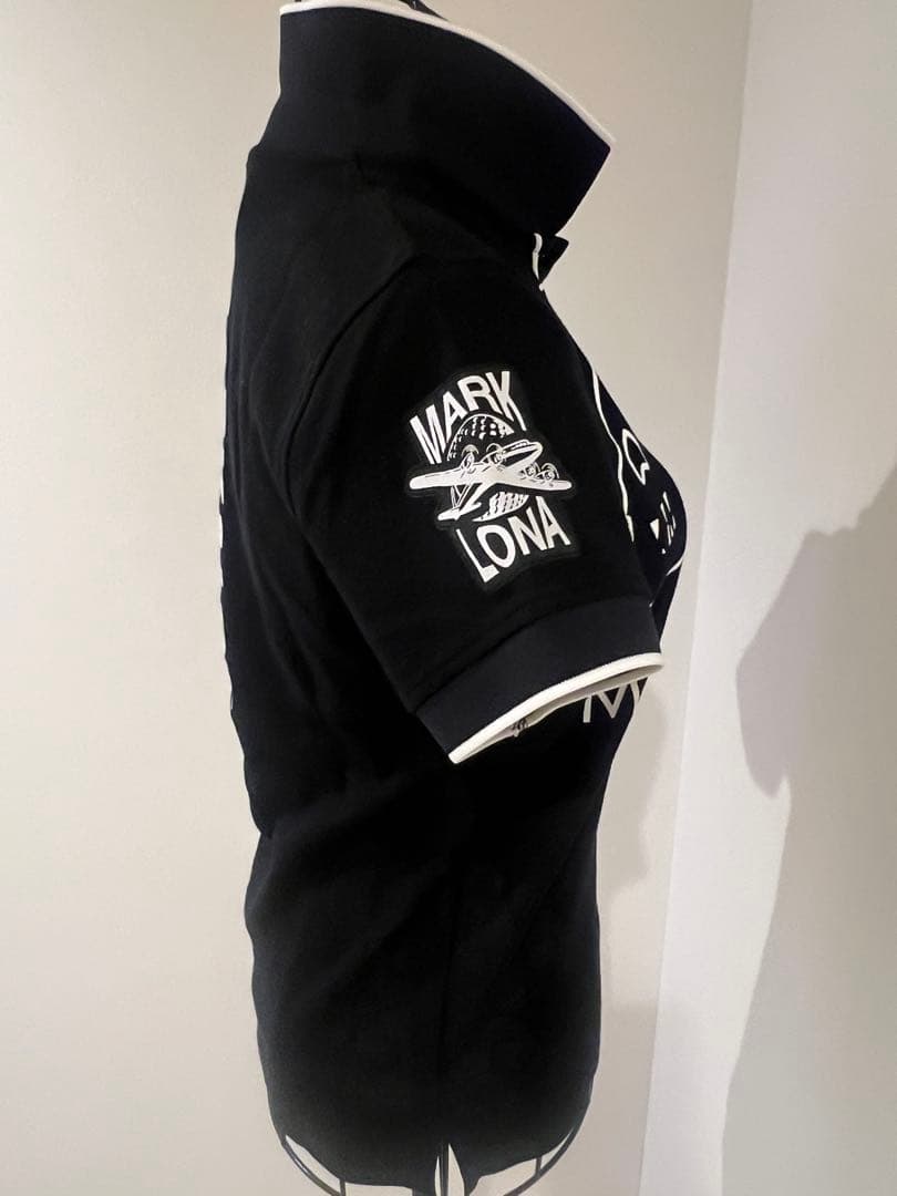 MARK & LONA スカルプリント ポロシャツ 黒