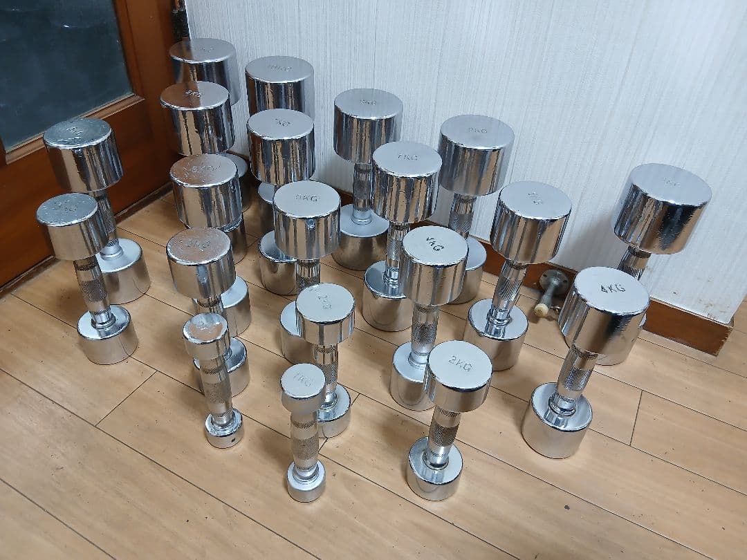 クロムダンベルセット1kg～10kgペア　計110kg