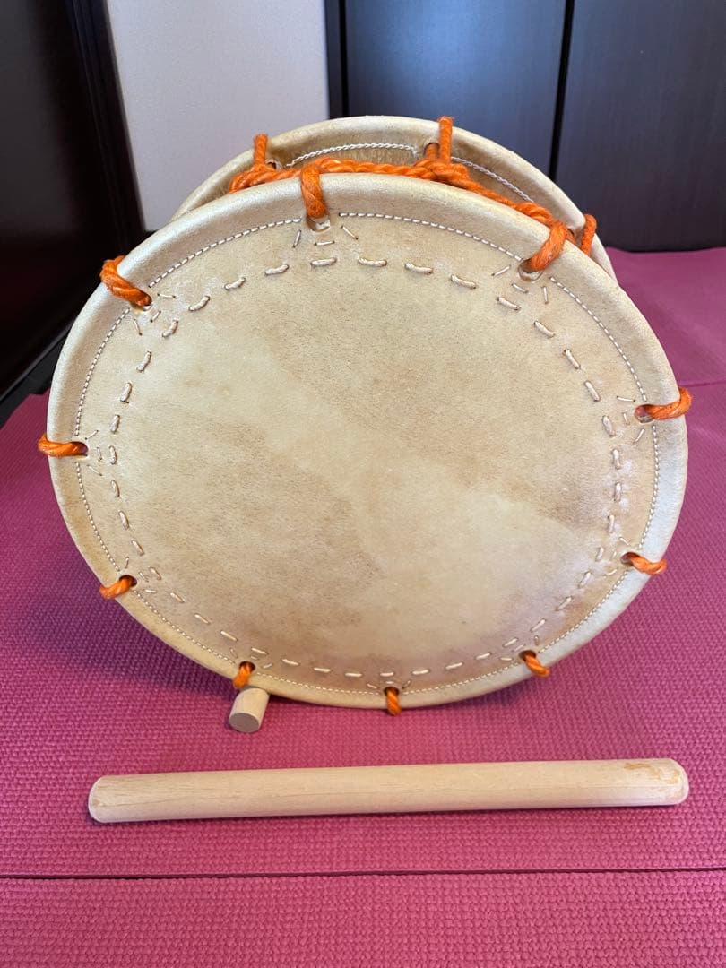 美品⭐︎和太鼓 木製胴体 本皮打面 バチ付き