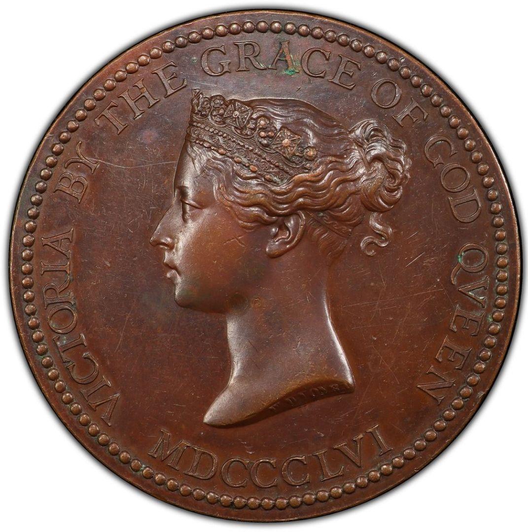 1856年 イギリス 芸術祭 ビクトリア 女王 銅メダル PCGS SP58