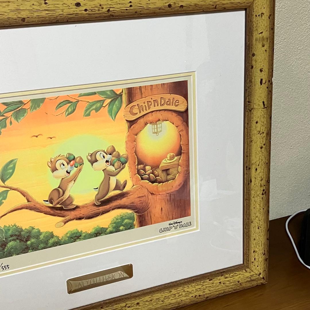 ディズニーストア チップとデール 絵画　シルクスクリーン印刷　アート