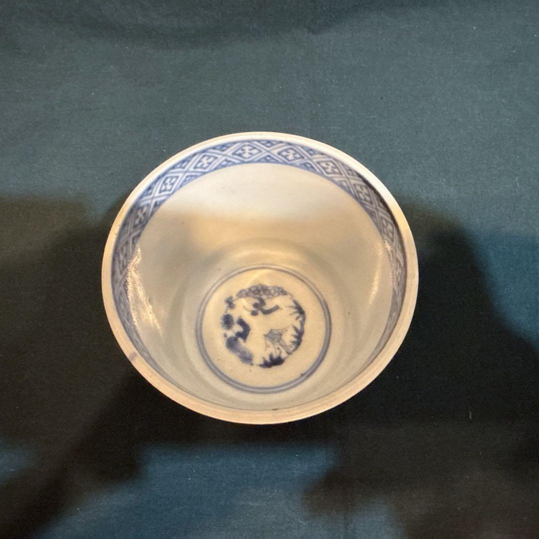 古伊万里　総柄　蛸唐草文　蕎麦猪口
