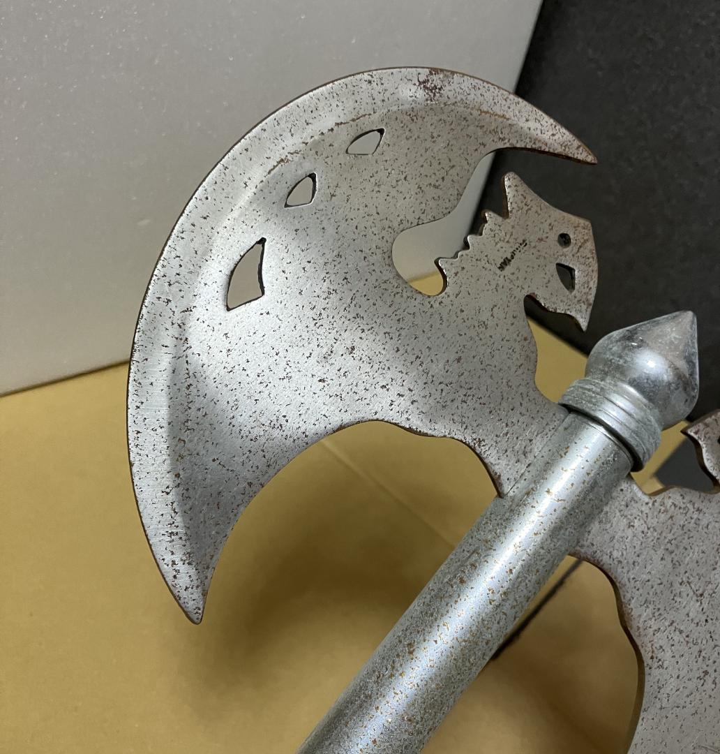 アンティーク品 両手斧 両刃バトルアックス 観賞用美術品 模造刀剣類