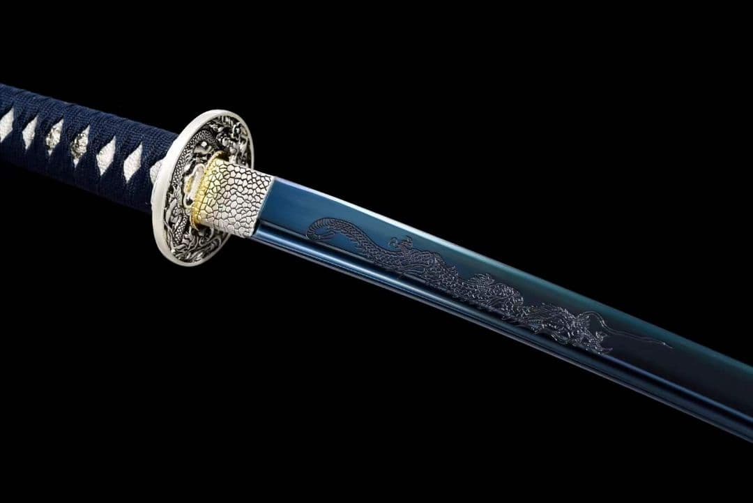 藍武士刀の炭火焼『白龍』武具　刀装具　日本刀　模造刀 居合刀
