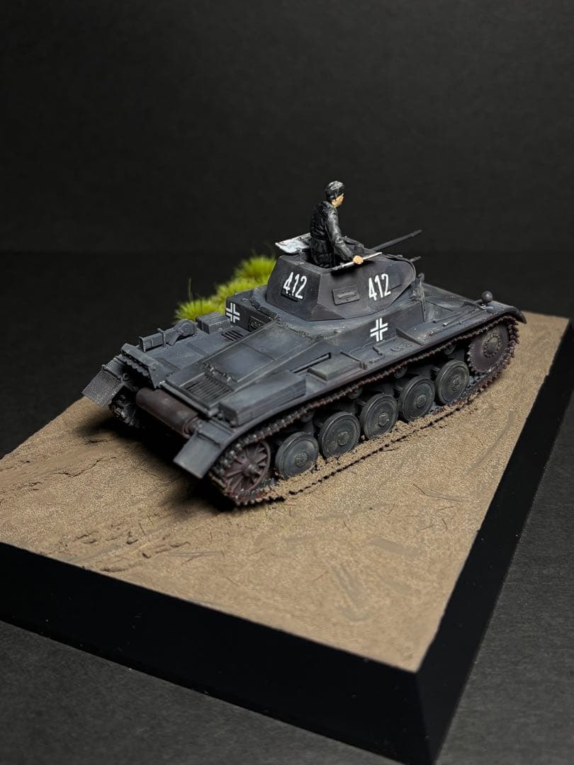 作品No27 ジオラマ1/48 ドイツ陸軍 II号戦車 フランス戦線 完成品