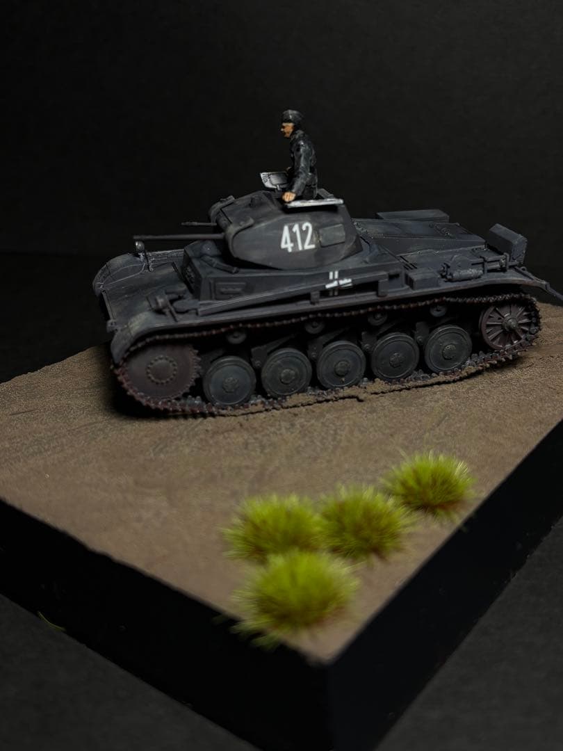作品No27 ジオラマ1/48 ドイツ陸軍 II号戦車 フランス戦線 完成品