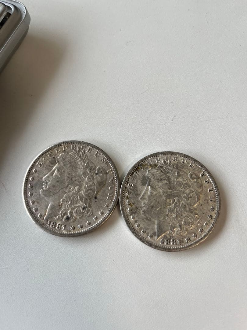 アメリカ モルガン1ドル銀貨です。2枚まとめて