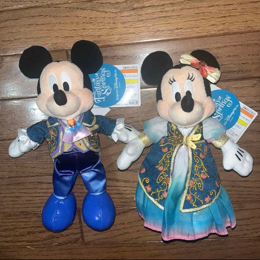 東京ディズニーシー☆ファンタジースプリングス　ミッキー＆ミニー　ぬいぐるみバッジ