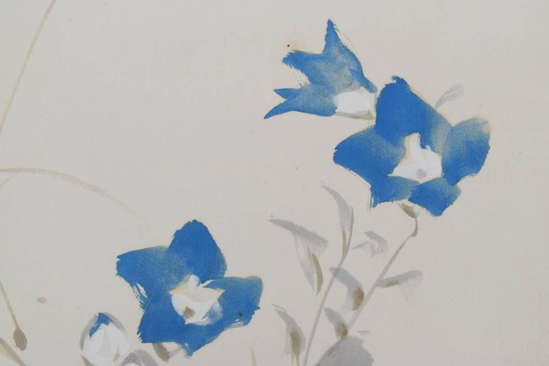 【真作】徳田隣斎/秋草図/掛軸/名家伝来/AA-892