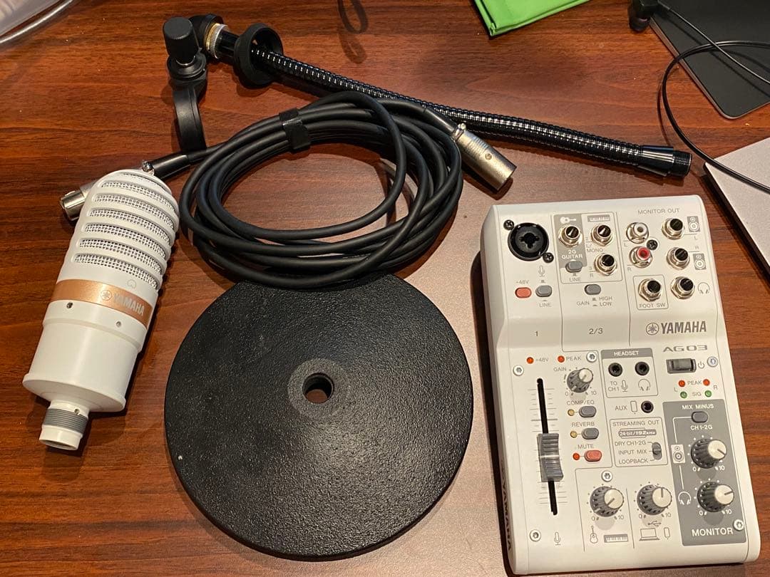 YAMAHA AG03MK2、YCM01マイク、ケーブル、マイクスタンドセット